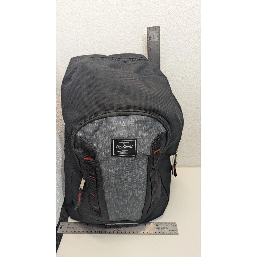 Pro Sport Backpack School Light‎ 2 Pocket Zipper Black Day pack Nwt Adjustable